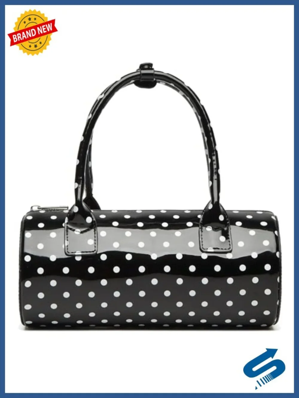 Polka Dot Crossbody Bag Round Boston Satchel Mini Bucket Bag PU Leather